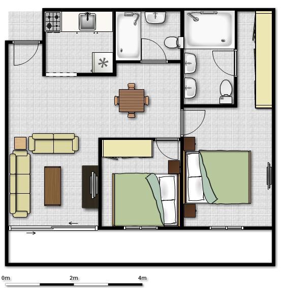 Porto De Iracema 2 Quartos/ 2 Bedrooms)